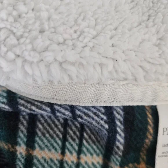 Children's Place Adult Buffalo Plaid Fleece One Piece Medium Pajama Set - Picture 8 of 11